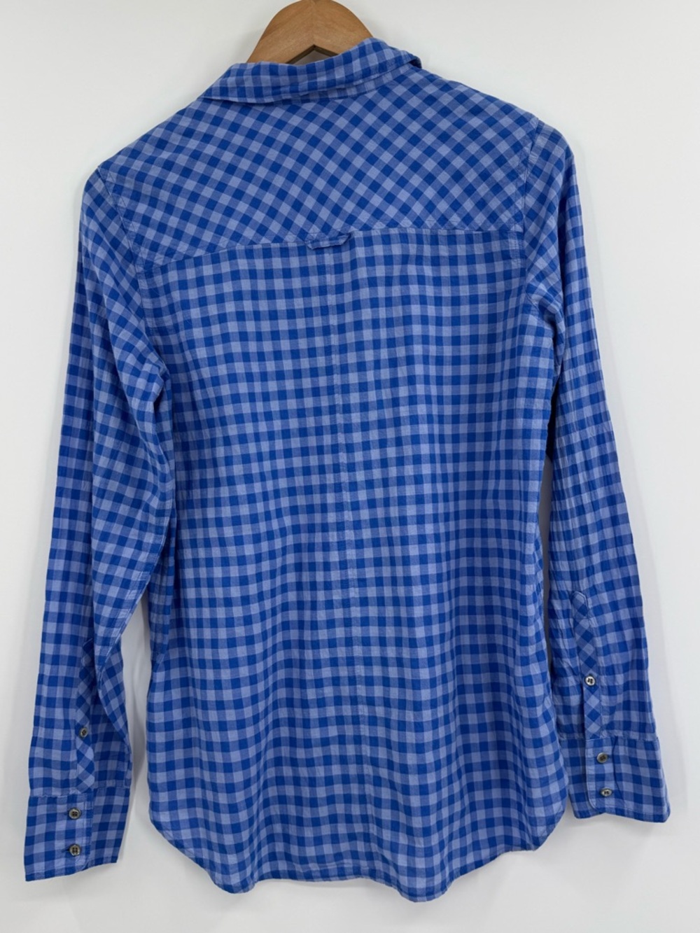 J.Crew Boy Fit Gingham Long Sleeve Button Front Shirt | Blue | Size 4 - Picture 2 of 6